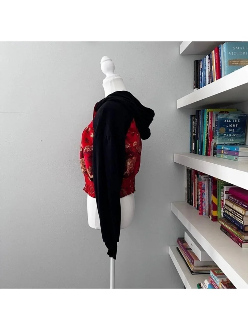 Free People Gabbie Zip Up Hoodie Red Black Sz small